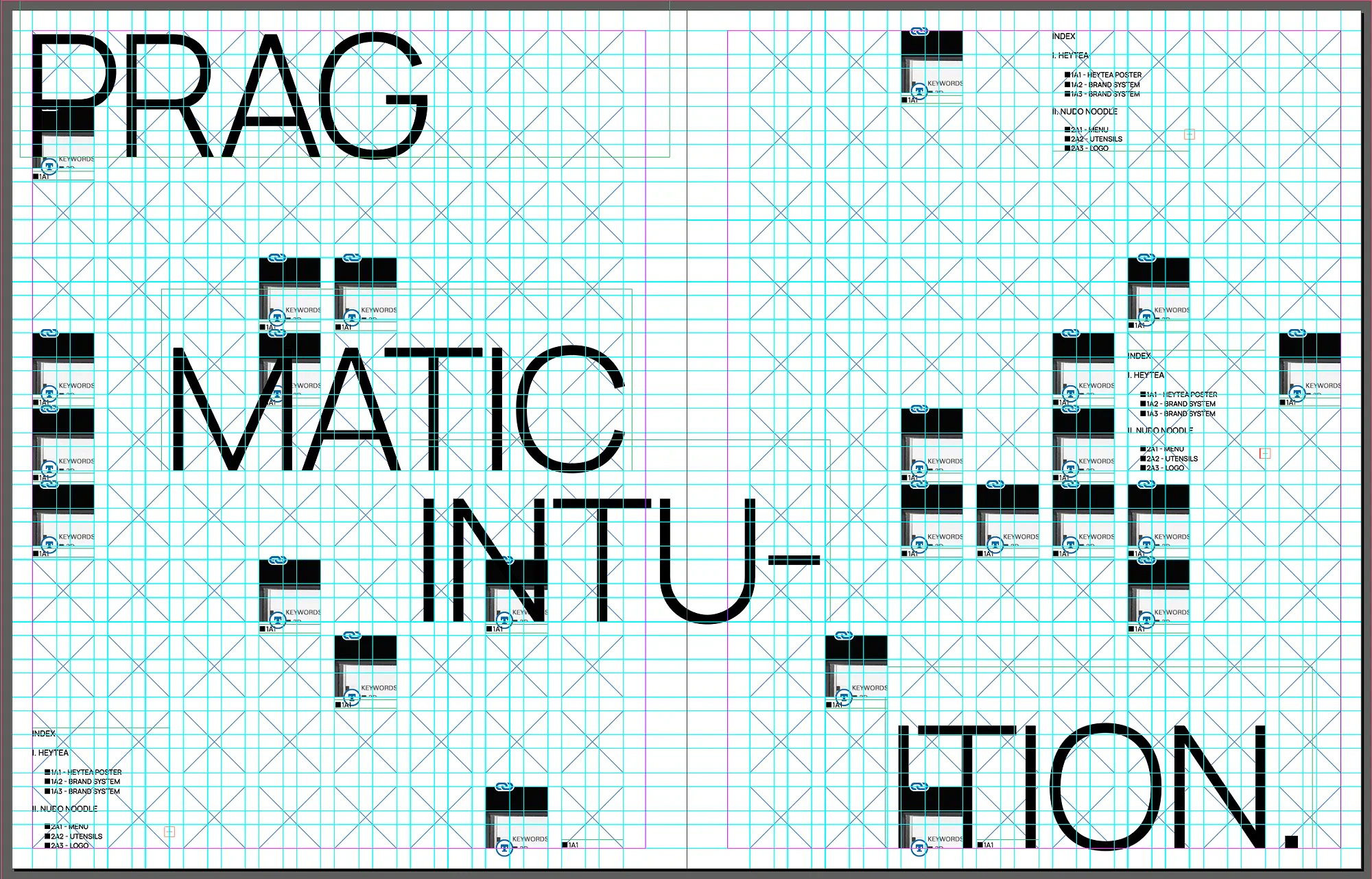 The Pragmatic Intuition spread over its square layout grid, wide crop