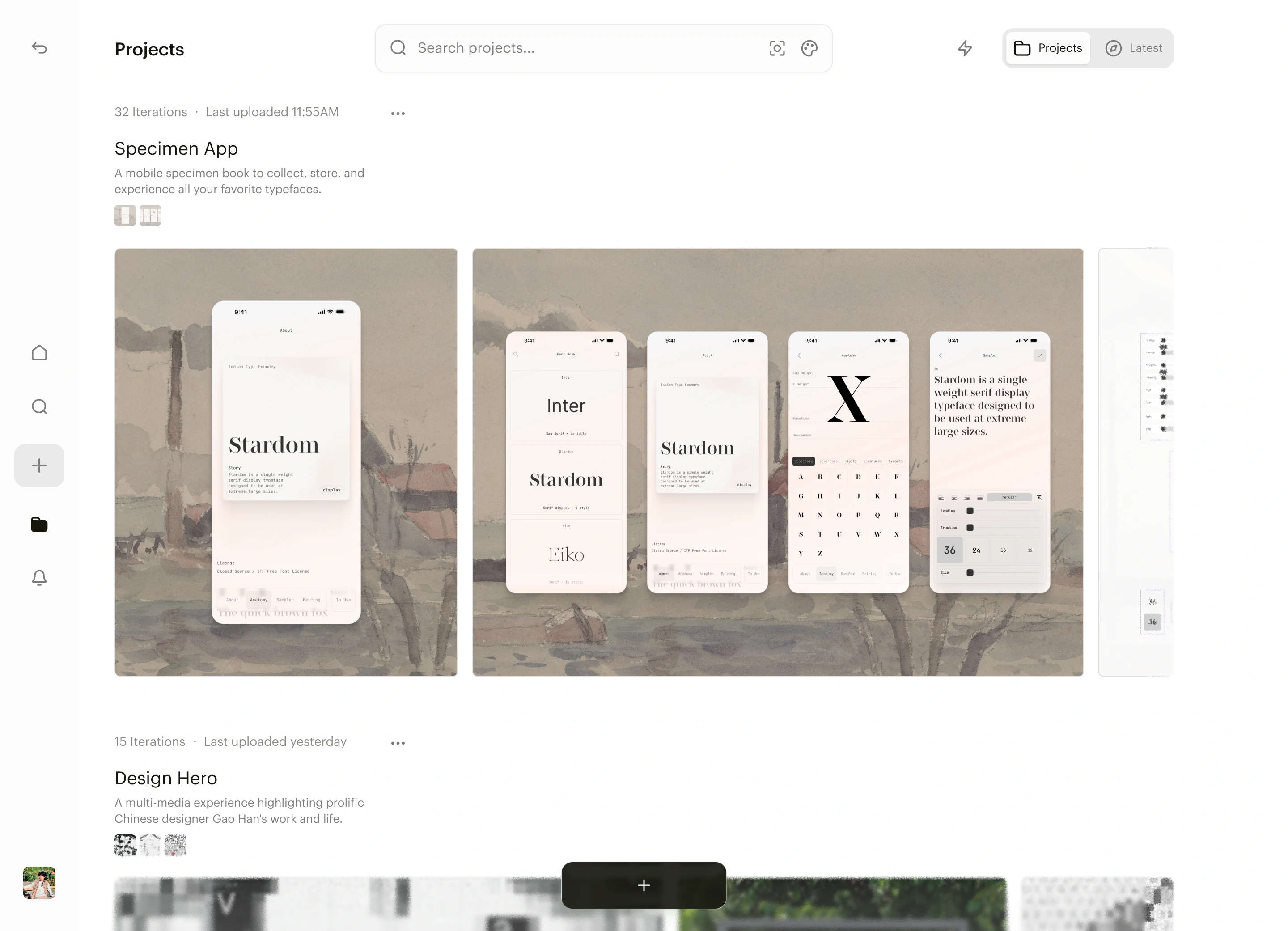 Project view: every project on one page