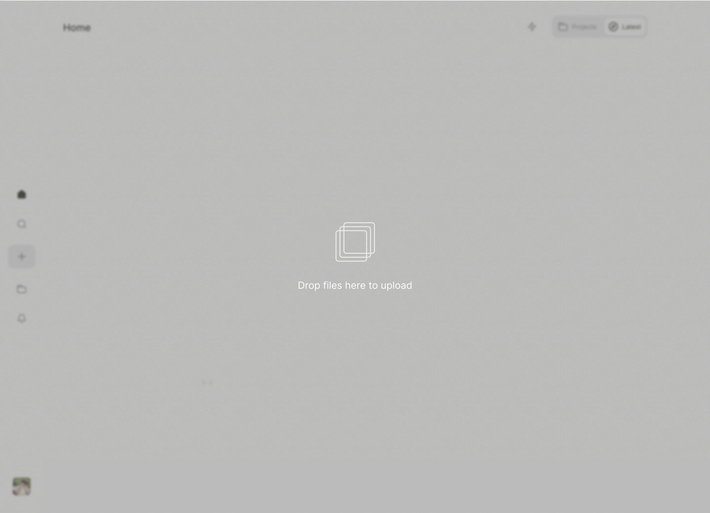 Files dragged over the home feed